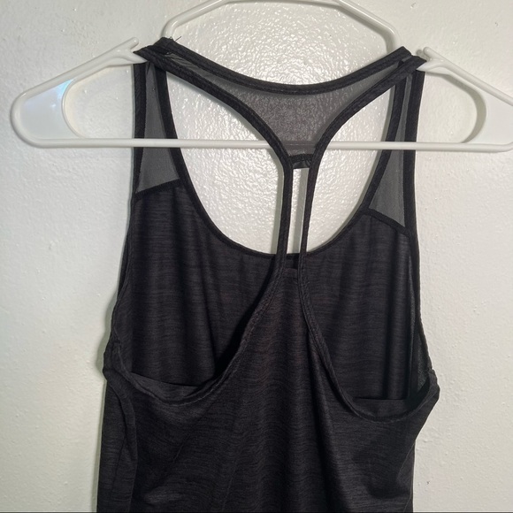 Layer 8 Racerback Tank Top Heathered Black Mesh - Picture 8 of 10
